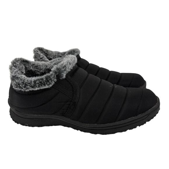 Minnetonka Timpson Tulsa Bootie Size 9 Black Faux Fur Water Resistant Slip On - Picture 1 of 11